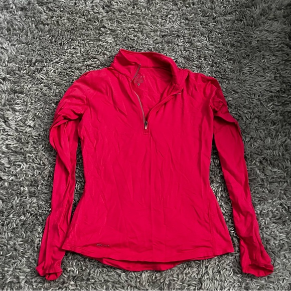 Nike Tops - Nike hot pink half zip long sleeve size small